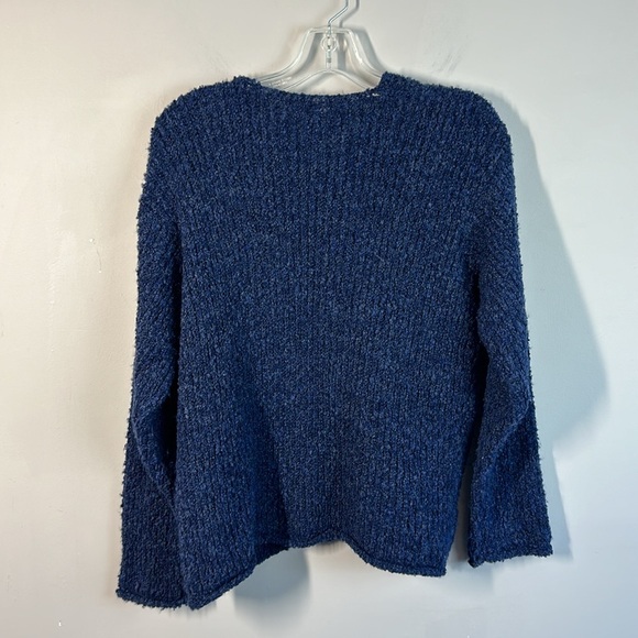 Carraig Donn Blue Wool Blend Sweater Cardigan Size M Chunky Knit Artsy Grandma - Picture 2 of 13